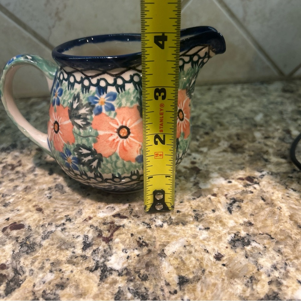 Polish Unikat Pottery Handmade Creamer Mini Pitcher Handmade in Poland - Picture 5 of 12